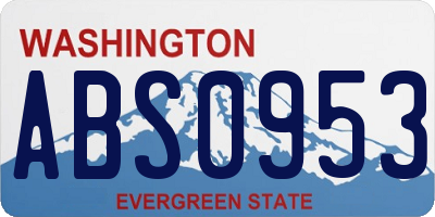 WA license plate ABS0953