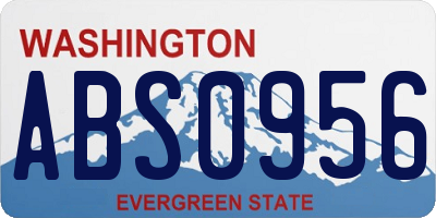 WA license plate ABS0956