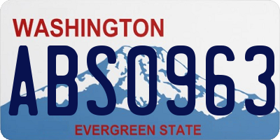WA license plate ABS0963