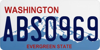 WA license plate ABS0969