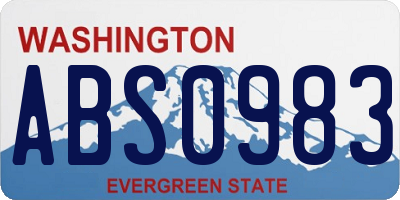 WA license plate ABS0983