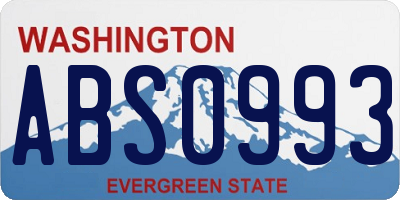 WA license plate ABS0993