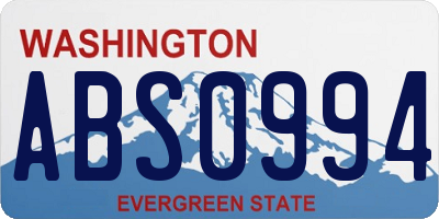 WA license plate ABS0994