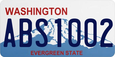WA license plate ABS1002