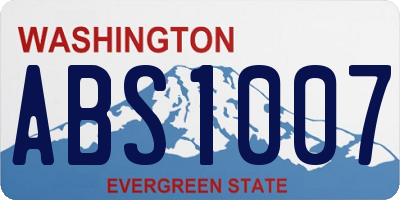 WA license plate ABS1007