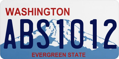 WA license plate ABS1012