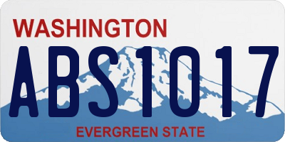 WA license plate ABS1017