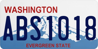 WA license plate ABS1018
