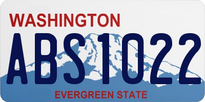 WA license plate ABS1022