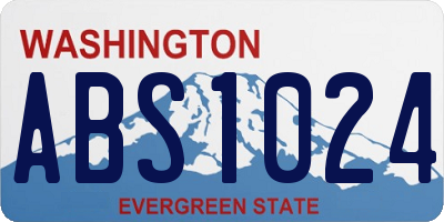 WA license plate ABS1024