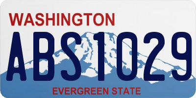 WA license plate ABS1029