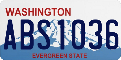 WA license plate ABS1036
