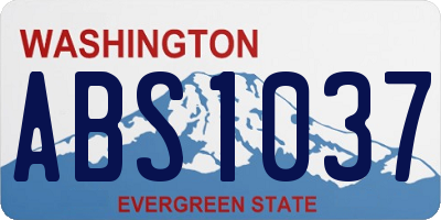 WA license plate ABS1037