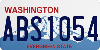 WA license plate ABS1054