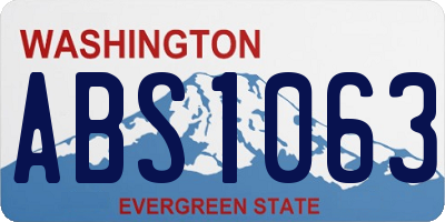 WA license plate ABS1063