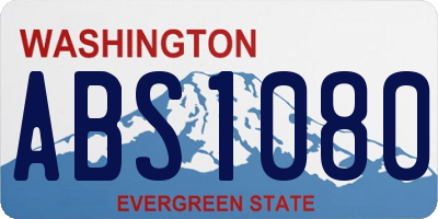 WA license plate ABS1080