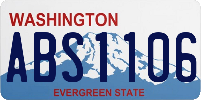 WA license plate ABS1106