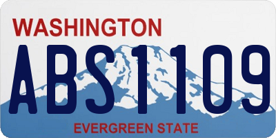 WA license plate ABS1109