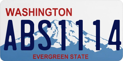 WA license plate ABS1114