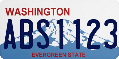 WA license plate ABS1123