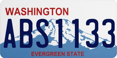 WA license plate ABS1133