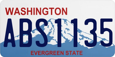 WA license plate ABS1135