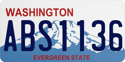 WA license plate ABS1136
