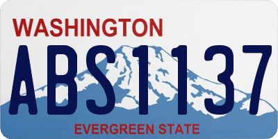 WA license plate ABS1137