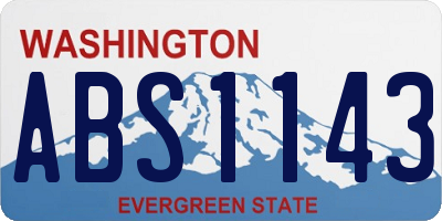 WA license plate ABS1143
