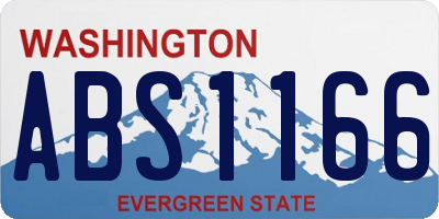 WA license plate ABS1166