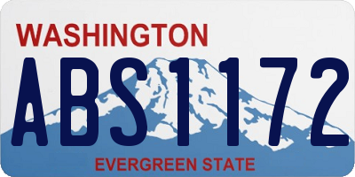 WA license plate ABS1172