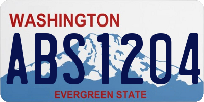 WA license plate ABS1204