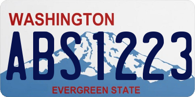 WA license plate ABS1223