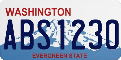 WA license plate ABS1230