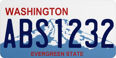 WA license plate ABS1232