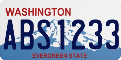 WA license plate ABS1233