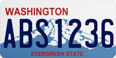 WA license plate ABS1236