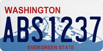 WA license plate ABS1237