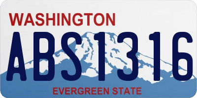 WA license plate ABS1316