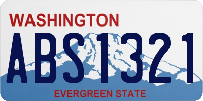 WA license plate ABS1321