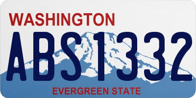 WA license plate ABS1332