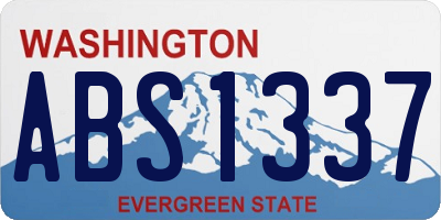 WA license plate ABS1337