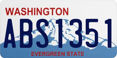 WA license plate ABS1351