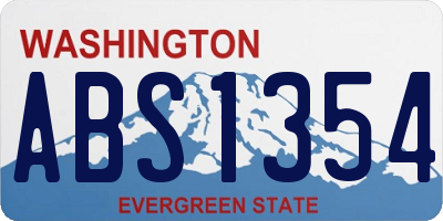 WA license plate ABS1354