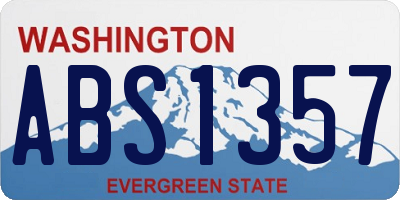 WA license plate ABS1357