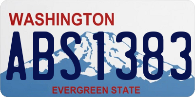 WA license plate ABS1383