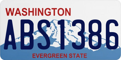 WA license plate ABS1386