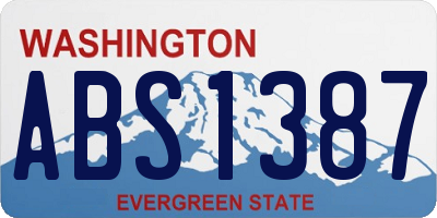 WA license plate ABS1387