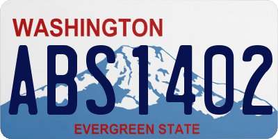 WA license plate ABS1402