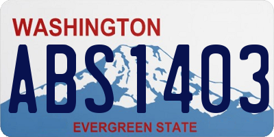 WA license plate ABS1403